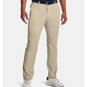 Under Armour Mens Size 40x30 UA Tech Gold Pants Stretch Straight Khaki Chino NEW